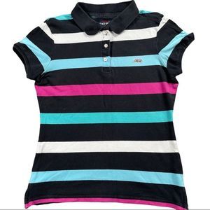 Eckō Red Echō Unltd. size medium pink, black, white, blue striped collared shirt